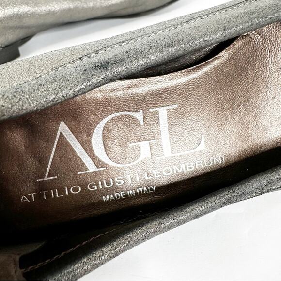 AGL Monika Snake Print Cap Toe Buckle Slip On Ballet Flats Size 37/ 7 - Picture 7 of 8